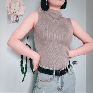 ✨ Basic Knit Grey Sleeveless Tank Top ✨